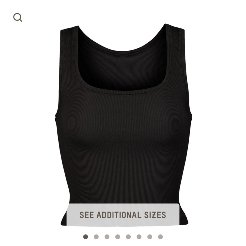 Skims Cotton Ribbed Tank in Soot in XS